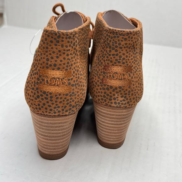 TOMS Ankle Wedge Kala Bootie - Tan Mini Cheetah Suede NEW Size 8.5 - Picture 7 of 12